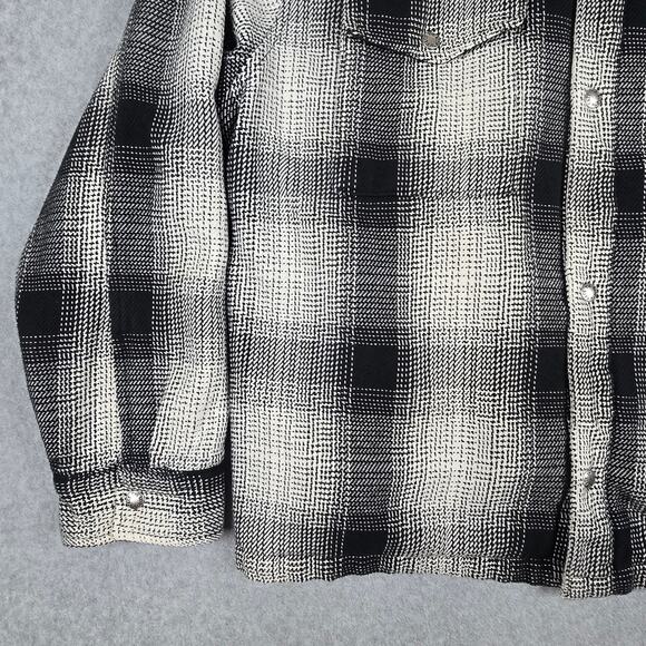 The North Face Jacket Mens Size XXL Black Plaid Heavyweight Shacket Snap Buttons - Picture 4 of 16